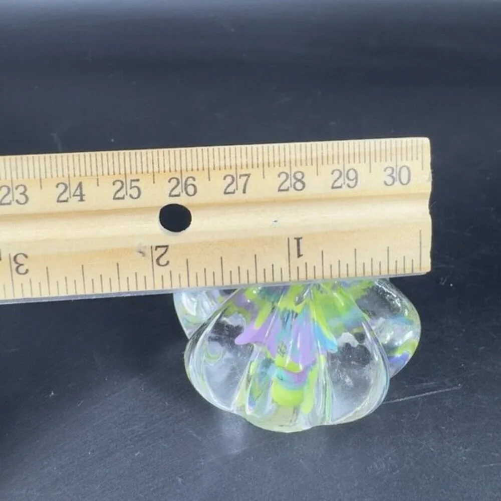Hand Blown Glass Peter Patterson Art Paperweight Swirl Pumpkin USA Small‎ Decor